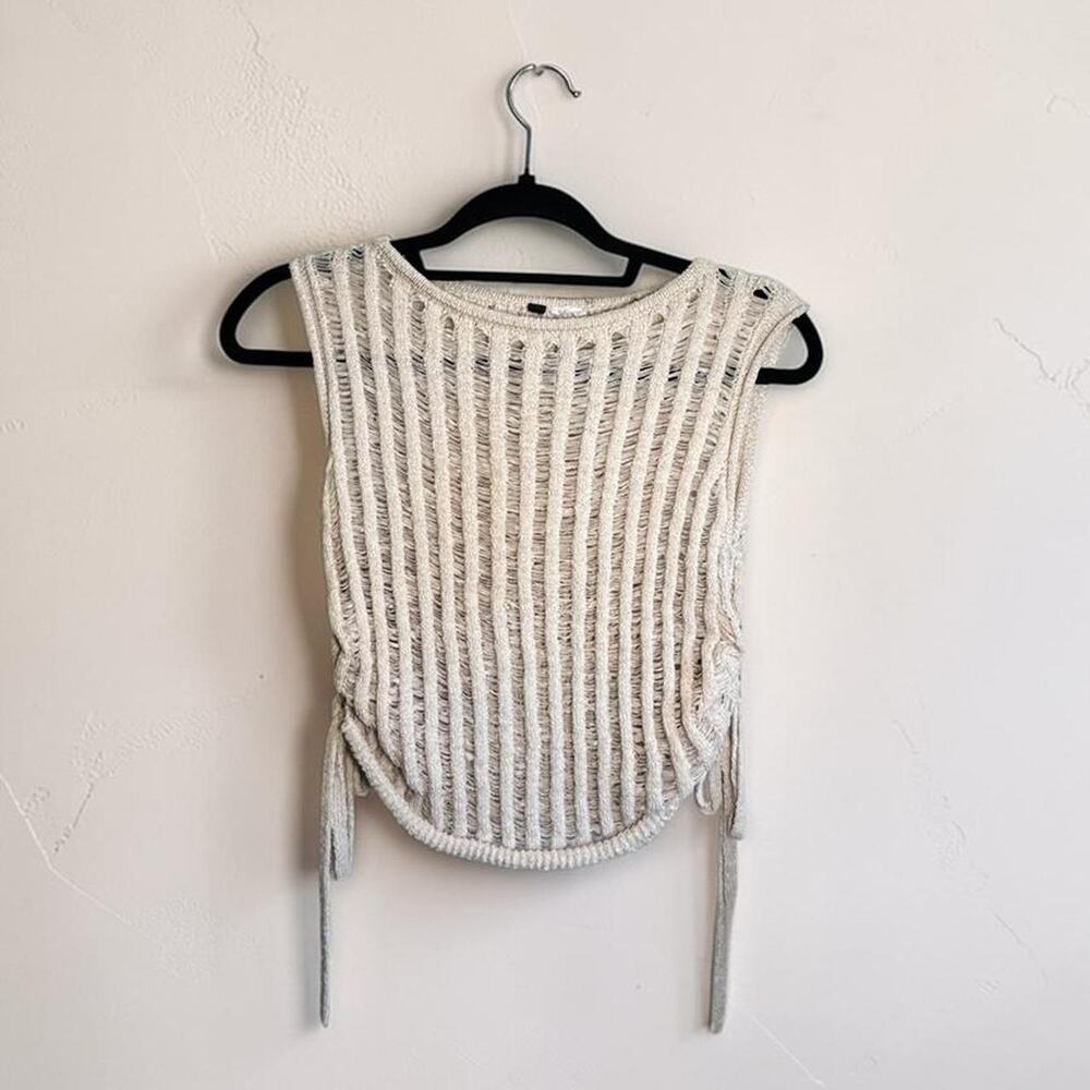 Hm beige ladder stitch knit